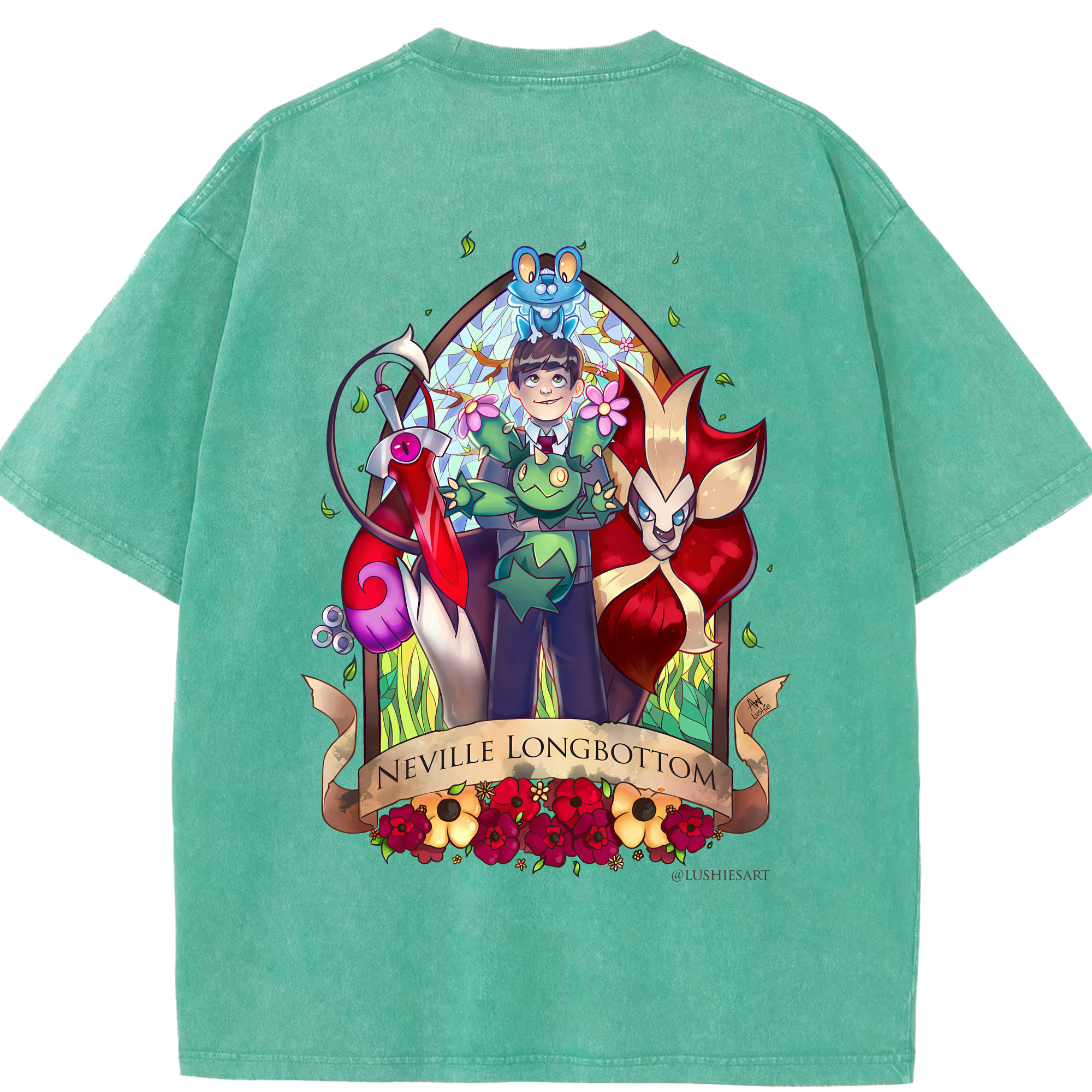 （画像用） Harry Potter ハリー・ポッターシリーズ 綿100% ヴィンテージ風 半袖Tシャツ（背面プリント）